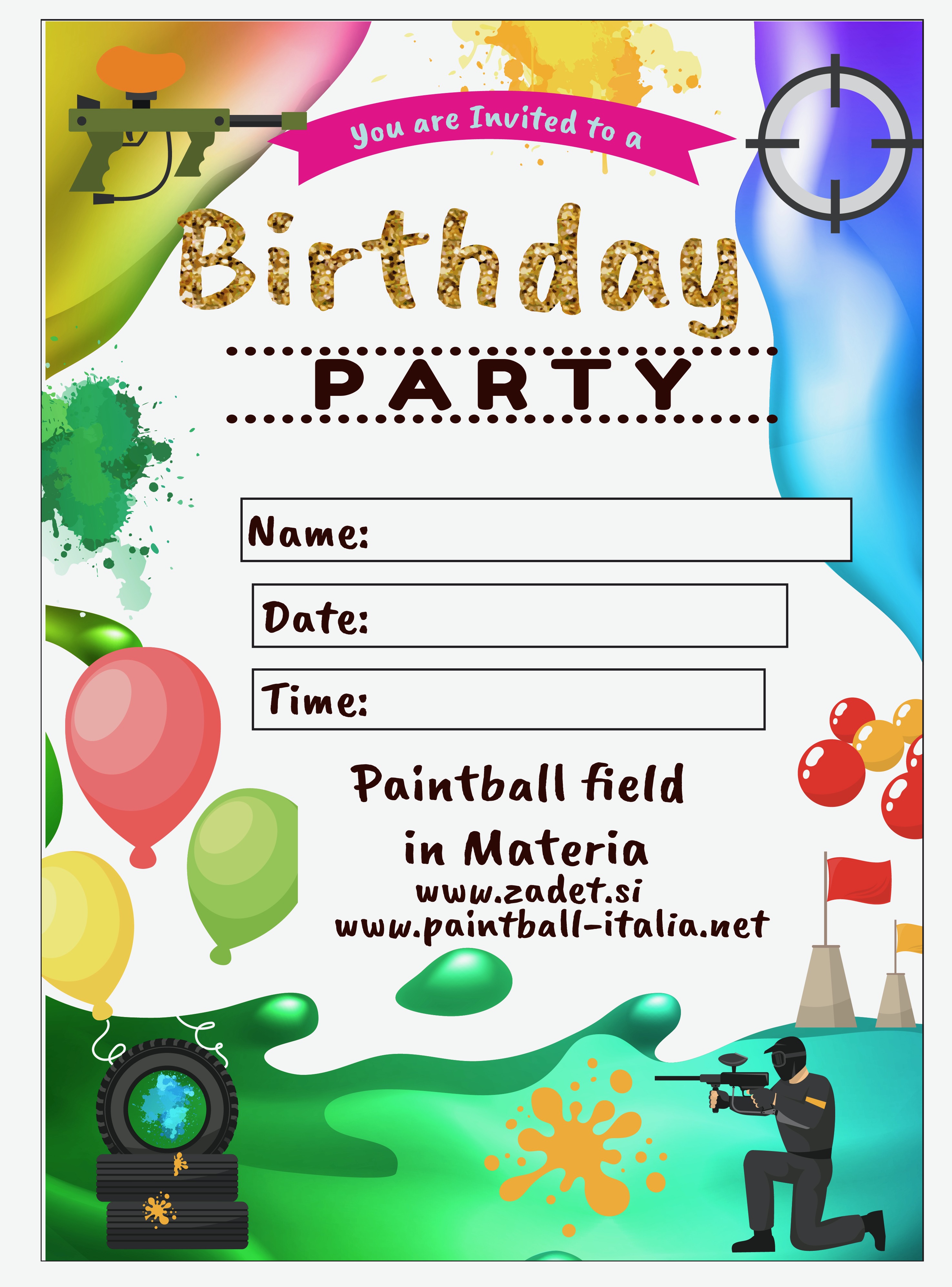 paintball birthday party on field Materia